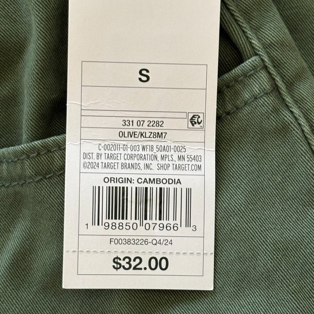 Wild Fable Wide Leg Tapered at Ankle Cargo Pants Green Size Small NWT - Picture 7 of 12